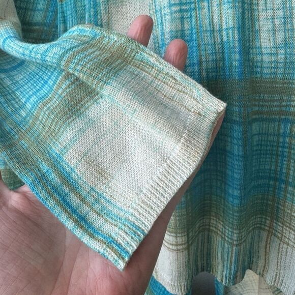 Anthropologie Sparrow Revolution Draped Cardigan Medium Crosshatch Plaid - Picture 9 of 11